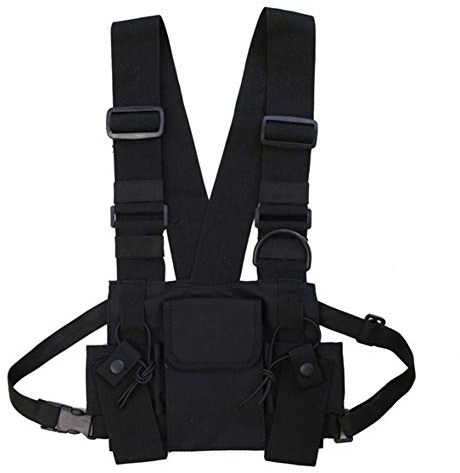 Yalatan Chest Rig Bag, Taktisch Brusttasche, Radio Walkie Talkie Brusttasche Herren, Hip Hop Streetwear Taschen-Pack Rucksack, Funktionelles Gürteltaschen Harness Brust-Rig-Tasche