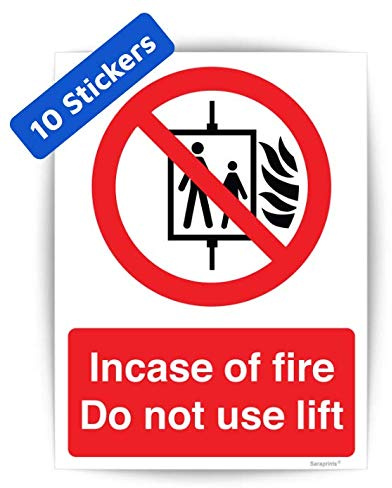 Pack of 10 Do Not Use Lift Sign (150 x 200 mm) Waterproof Lift Signage Stickers