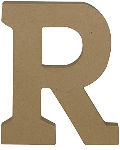 Clairefontaine ES Décopatch AC869C - Soporte de papel marrón maché 16,5 x 2,5 x 20 cm, Letra mayúscula R