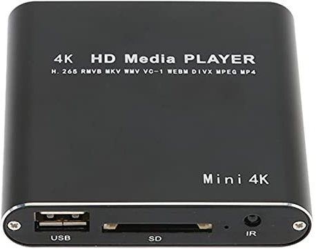 Lettore Multimediale Portatile 4K, Mini Lettore Multimediale HDMI 1080P HD AV USB con Telecomando, Lettore MP4 Digitale RMVB MKV RM, Supporto Fino a 5000G Disco Rigido Esterno per Casa,(Spina UE)