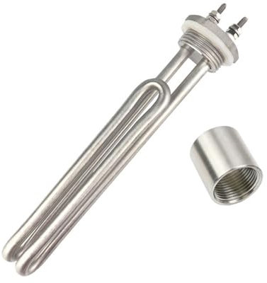 Värmeelement DN25 Vattenvärmeelement 220V 2KW Rostfritt stål Elpanna Tankvärmare Doppvärmare for Bryggning (Color : Heater Thread, Size : 220V 2KW L195mm)