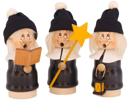 Christian Ulbricht Räuchermännchen Miniwichtel Kurrende - 3 Stück - 16,5 cm