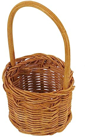 Zerodeko Kleiner Rattan Flechtkorb aus Natürlichem Material mit Griff Aufbewahrungskorb und Dekoration für Hochzeit Büro und Wohnzimmer