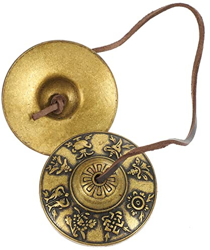 4 Stück Kupfer-Fingerbecken, Bauchtanz-Zills, Messing-Handbecken, buddhistische Tingsha-Handwerksspielzeuge, chinesische Becken, buddhistische Glocke, Finger-Zills, Mini-Spielzeug, Yoga-Glockenbeck