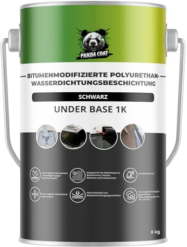 PandaCoat UnderBase 1K (1 kg) - Wasserdichtes Dichtmittel für Fundamente, Keller & Poröse Oberflächen, Langlebig & Temperaturbeständig, Bitumen Abdichtung