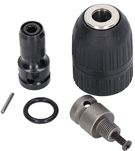 Portabrocas con Llave de Impacto Eléctrica Autoajustable, Rango de Sujeción de Acero con Alto Contenido de Carbono de 2 a 13 Mm con Rosca de 1/2 pulg. 20UNF, Adaptador para Llave