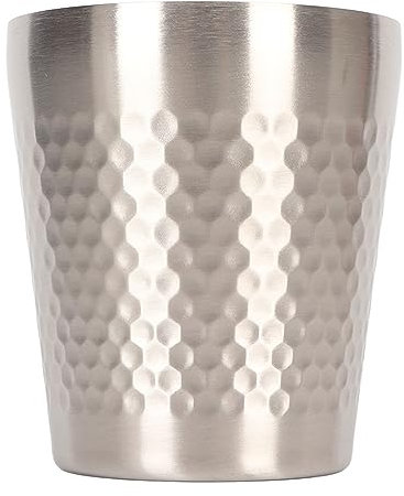 LetCart Edelstahlbecher-Set, 2 Stück, 304 Edelstahl, Pint-Becher, Mehrzweck-Trinkbecher für Kaffee, Wasser, Bier, 260 ml, ideal für Restaurant, Büro, Camping
