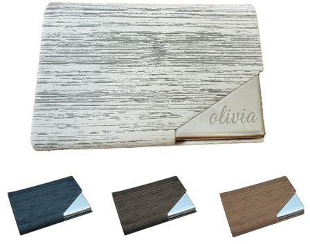 FURZART Personalisierter Visitenkartenhalter – Gravierte Hülle & Geschenkbox, mit Ihrem Text/Logo, einzigartiges Geschenk für Männer und Frauen, ideal für Fachleute und besondere Anlässe.