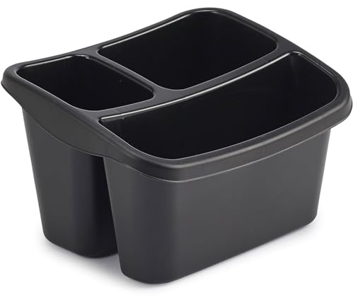 VR7 Sink Organiser Kitchen Sink Cleaning Caddy Organiser Washing up Caddy Tidy Sponge Holder (Black)