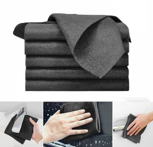 5 Pcs Thickened Magic Cleaning Cloth, Large Microfiber Window Cleaning Cloths Reuseable Magic Cloths to Clean Surfaces Glass Cleaning Magic Cloth for Dusting,Cars,Kitchen (5, 30 * 30)