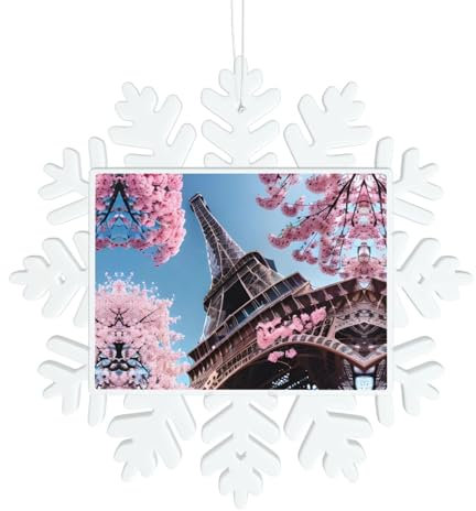 Ölgemälde Paris Eiffelturm Schneeflocke Weihnachten Ornament (Horizontal) Weihnachtsbaum Dekoration Neujahr Urlaub Dekoration