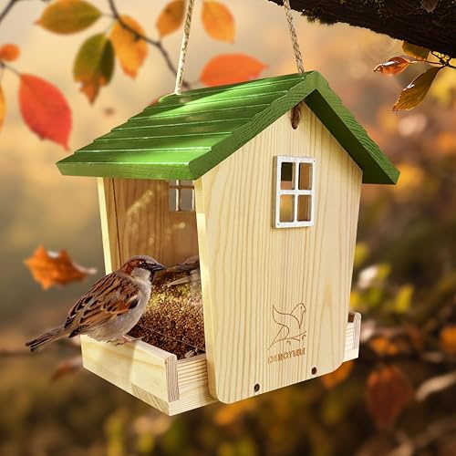  Vogelfutterhaus Vogelhaus zum Aufhängen-Futterhaus für Vögel-Vogelhaus Holz-Vogelfutterhaus zum Aufhängen-Bird Feeder Holz ﻿ (vogelfutterhaus)