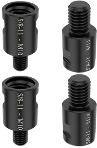 Rotary Polisher Adapter – Conversion Head, Drill Chuck Extender | 4-Piece Thread Adapter Kit 5/8in-11 Female to M14 M10 Male, Heavy Duty Metal Interface, Versatile Fitting for Angle Machines