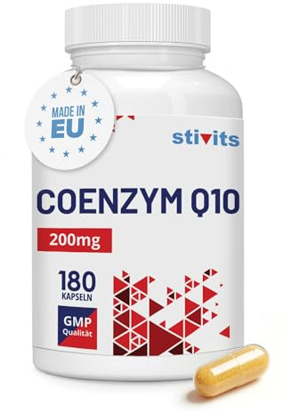 Coenzym Q10 200mg – 180 vegane Kapseln – Hochdosiert, 6 Monate Vorrat, antioxidativ, Energie & Herzgesundheit, GMP Qualität, laborgeprüft