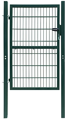 Clôture de jardin, porte de clôture 2D (portail simple) - Vert - 106 x 170 cm - Pour l'entrée des écoles, des fermes, des pensions