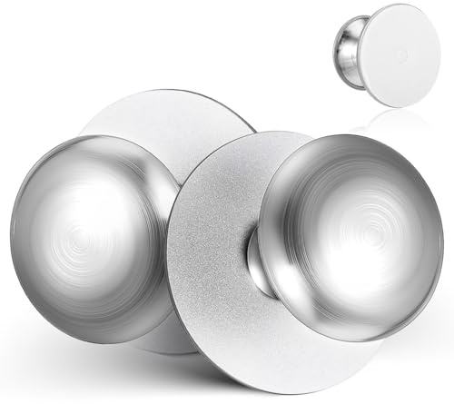 DEARMAMY Maniglie Adesive in Acciaio Inox 2 Pezzi Base Inossidabile Maniglie a Ventosa per Porte Scorrevoli e Mobili da Cucina Installazione senza Fori per Bagno Armadi e Frigoriferi