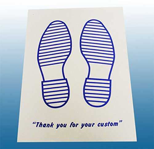 Disposable White Paper Car Floor Mats with Printed Blue Feet 250 pck