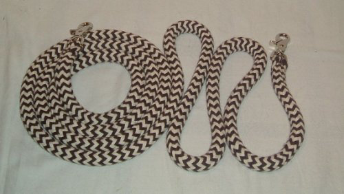 Pferdeseile_DE Baumwollzügel extra schwer Kernmantelseil 3,00 mtr braun/Natur geschlossen