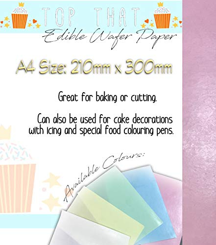 12 Sheets of Pink Edible Wafer Paper for Baking Cutting Printing Cake Decorating