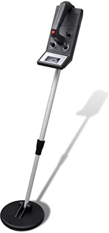 vidaXL Handheld Metal Detector with Waterproof Search Coil, Adjustable Length up to 1m and Audio Detection via Loudspeaker or Headphones, Powered by AA Batteries