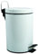 MSV Poubelle à cosmétiques Acier Inoxydable Blanc uni avec Récipient intérieur Amovible Salle de Bains Poubelle à pédale Boîte à ordures – 3 litres