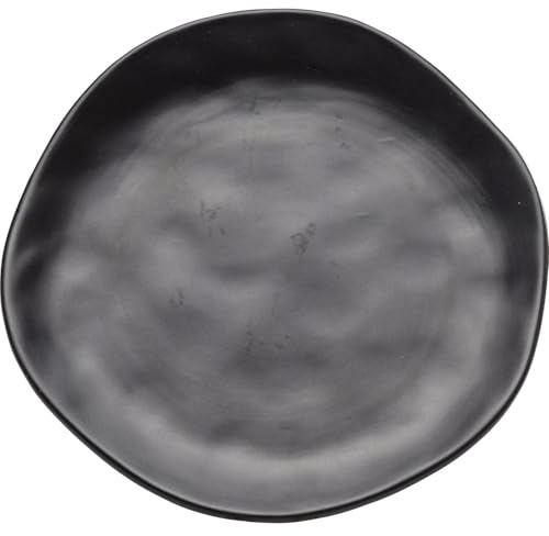 Kare Lot de 6 assiettes noires - Diamètre : 20 cm - En céramique - Passe au micro-ondes - Passe au lave-vaisselle