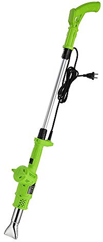 BAKAJI Bruciatore Erba Elettrico 2000W 230V Diserbante Termico Doppia Temperatura Selezionabile 80/600 Gradi con 2 Beccucci Intercambiabili Lunghezza 100cm Manutenzione Giardino Esterno, verde/grigio