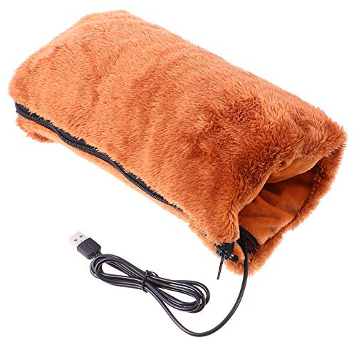 BESPORTBLE Elektrische Hand Muffs Weiche Plüsch Handwärmer Kissen USB Aufladen Winter Warme Faux Pelz Muffs Geburtstag Frauen Braun