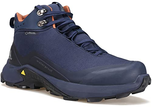 HUMTTO Men's All-Terrain Waterproof Hiking Boots Lightweight Breathable Outdoor Ankle Boots Trekking Hiking Shoes 7.5 Blue