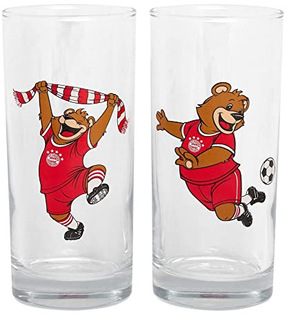 FC Bayern München Glas - Berni jubelt - 2er-Set Trinkglas Kinderglas FCB