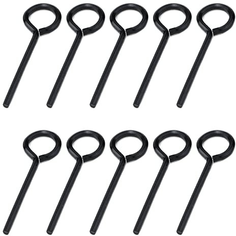 Dnyta 10 Pcs Solid Hex Dogging Keys with Full Loop 1/8 Black Hex Key Allen Wrench Set Round Head Push Panic Bar Interior Door Key Set
