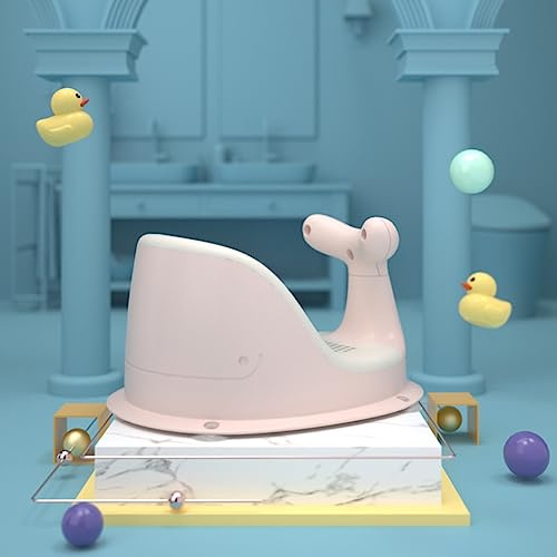 Whale Shape Baby Bath Seat with 4 Suction Cups - Shower Chair for Babies 6-36 Months, No Dirt Hided (Pink)