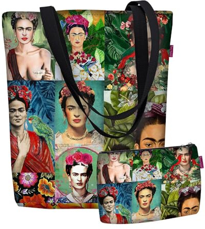 Bertoni Schultertasche Kosmetiktasche 2er Set Tasche Schminktasche Organizer Einkaufstasche Shopper Codura Mit Reißverschluss Sunny