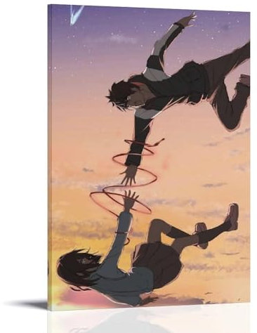 Póster de película de anime Kimi No Na Wa Your Name (1) Póster Pintura Decorativa Lienzo Arte de Pared Salón Póster Dormitorio Pintura, Arte de Pared Impresión de Imagen Moderna Decoración de