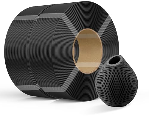 Creality PETG Filament Refill 3D Printer Filament, 2kg 1.75mm(2.0 kg) Refilament for Bambu Lab Reusable Spool, Dimensional Accuracy ± 0.03mm, PETG 2 Black