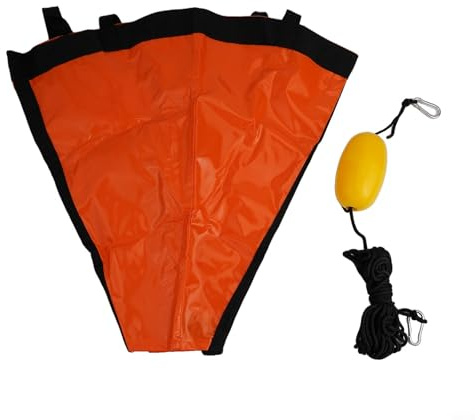 Jotekonoby Ancre de dérive pour bateau de pêche avec flotteur, bouée d'ancrage de mer pour canoë et bateaux gonflables, design étanche en PVC, compact et léger (M)