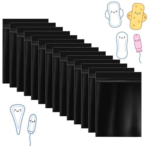 Qianyu 100 bolsas higiénicas para compresas sanitarias, bolsas de eliminación de tampones, higiénicas femeninas, con cierre hermético y previene los olores, 10 cm x 15 cm, para tampones, compresas
