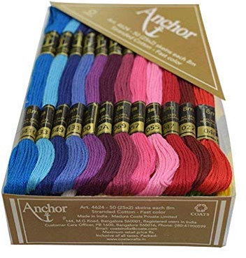 50 Anker Stickerei Kreuzstich Fäden Floss/Garnknäuel J & P COATS