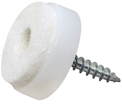 Adsamm® / 32 x Filzgleiter mit Schraube/Weiß/Ø 20 mm/rund/Möbelgleiter zum Schrauben in Premium-Qualität