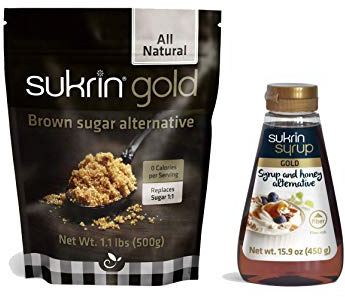 Sukrin Gold Bundle - Sukrin Gold 500g Brown Sugar, Sukrin Syrup Gold 450g Alternative Sweeteners