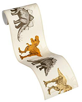 A.S. Création Gräns Little Stars bård med dinosaurier 5,00 m x 0,13 m brun orange tillverkad i Tyskland 358362 35836-2