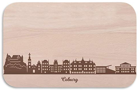 Coburg Planche à petit-déjeuner avec gravure Skyline – Planche à pain et cadeau pour les fans de Coburg