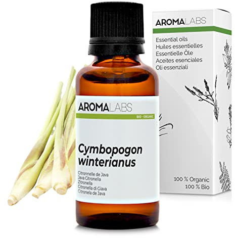 Citronella di Giava BIO (Cymbopogon winterianus) - 30 mL - Olio Essenziale Chemiotipizzato e Certificato AB - Aroma Labs - Made in France