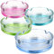 COM-FOUR® 4x ceniceros de Vidrio de Colores - ceniceros para el hogar y la restauración - ceniceros de Mesa de Colores para Cigarrillos - recolectores de Tabaco Vidrio (04 piezas - base de color)