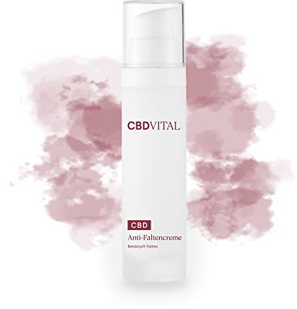 CBD Antifalten Creme mit Soforteffekt | 125 mg Cannabidiol | Bio Naturkosmetik | 100% vegan | Speziell für empfindliche oder gereizte Haut | Anti Aging Pflege gegen Falten | Glättend & aufpolsternd