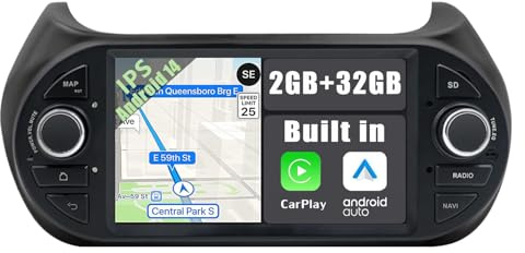 YUNTX Android 14 Autoradio für FIAT Fiorino/Qubo/Nemo/Peugeot Bipper-2 Din-[Integriertes Wireless CarPlay/Android Auto/GPS]-IPS 2.5D 1280 * 600-mit kamera-DAB/Lenkradsteuerung/WiFi/USB/MirrorLink/4G