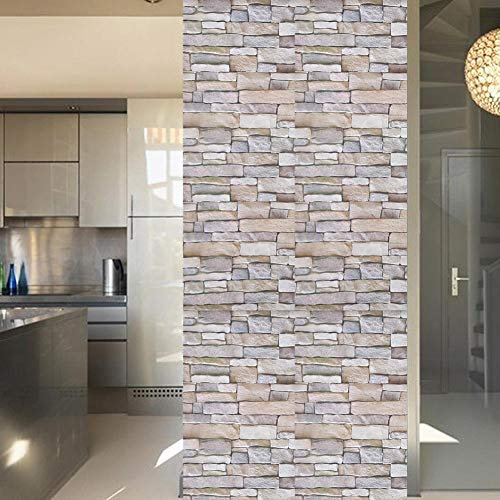 Papel tapiz de piel de piedra, adhesivo de pared duradero autoadhesivo ecológico estilo ladrillo resistente al agua, papel tapiz exterior de pared de piedra con textura de imitación 3D para