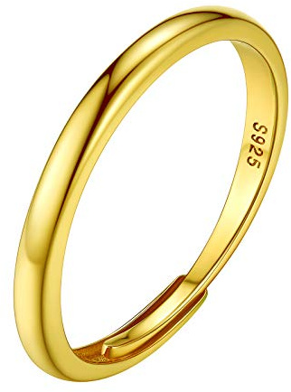 PROSILVER Anillo de Dedo Ajustable Anillo Fino para Mujer, Anillo Midi Plata de Primera Ley