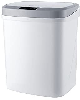 Kitchen Bin, Sensor Bin, Rubbish Bin,12L/16L Electric Fully Automatic Garbage Bin Touchless Infrared, Bathroom Living Room Cupboard Plastic Waste Dust Bin,USB Rechargeable, White