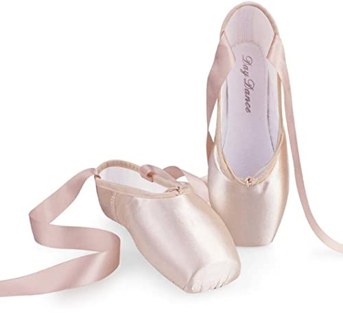 ZESLIV Ballettschuhe für Mädchen Kinder Damen Hautfarbe Satin Spitzenschuhe Tanzschuhe Ballettschläppchen Gr.31-43